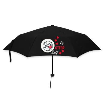 Loutre demi-amour cadeau - Parapluie standard - noir - Devant