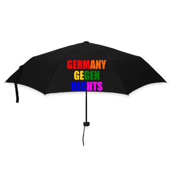 Deutschland gegen rechts - Regenschirm (klein) - Schwarz - Vorne