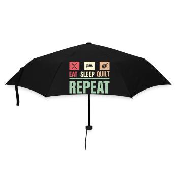 Eat Sleep Quilt Repeat Quilter Quilting Sewing - Umbrella (small) - black - Front