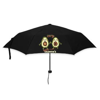 Lustiges Avocado-Design – Happy Valentin's - Regenschirm (klein) - Schwarz - Vorne