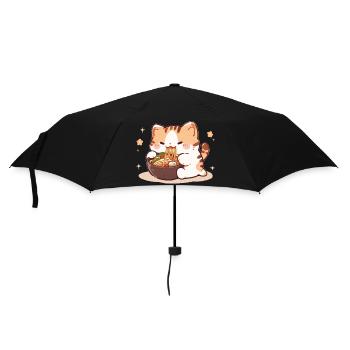 Cat Eating Spaghetti Meme - Umbrella (small) - black - Front