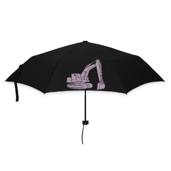 Bagger Silhouette Baugeräteführer Tiefbau - Regenschirm (klein) - Schwarz - Vorne