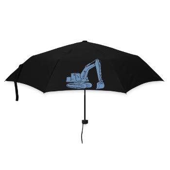 Bagger Silhouette Baugeräteführer Tiefbau - Regenschirm (klein) - Schwarz - Vorne
