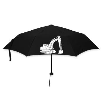 Pelle Silhouette Opérateur d’engins de construction Génie civil - Parapluie standard - noir - Devant