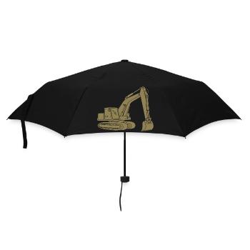 Bagger Silhouette Baugeräteführer Tiefbau - Regenschirm (klein) - Schwarz - Vorne