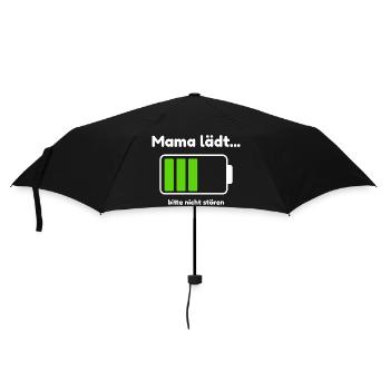 Mama lädt... bitte nicht stören – Humor für Mamas - Regenschirm (klein) - Schwarz - Vorne
