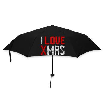 Ich liebe Weihnachten I love xmas Ugly Christmas - Umbrella (small) - black - Front