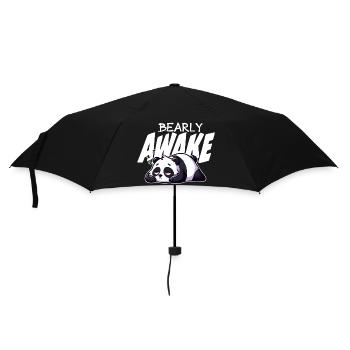 Früh erwachen Panda Illustration - Regenschirm (klein) - Schwarz - Vorne