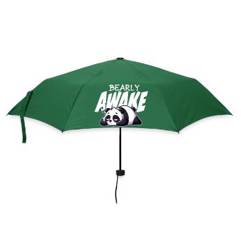 Früh erwachen Panda Illustration - Regenschirm (klein) - Flaschengrün - Vorne