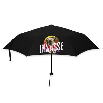 Inmate Retro Pug Funny Carnival Helau - Umbrella (small) - black - Front