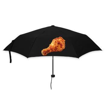 Fried Chicken Wing Fast Food - Umbrella (small) - black - Front