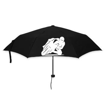 Silhouette minimaliste de moto de course - Parapluie standard - noir - Devant