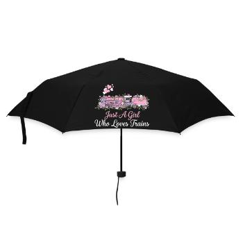 Juste une fille qui aime les locomotives des trains - Parapluie standard - noir - Devant