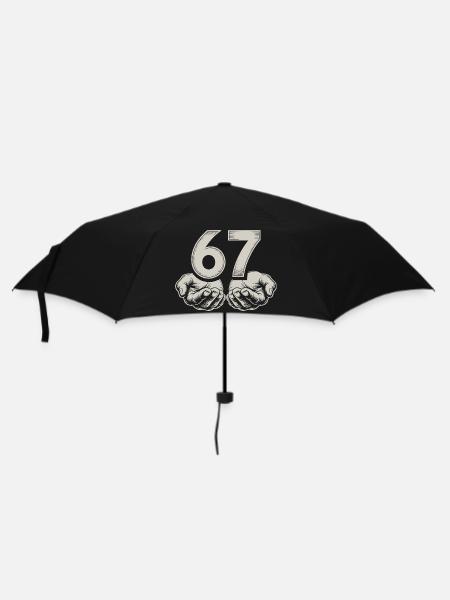 Lustiges 67 Meme Hände Gen Alpha Humor - Regenschirm (klein) - Schwarz