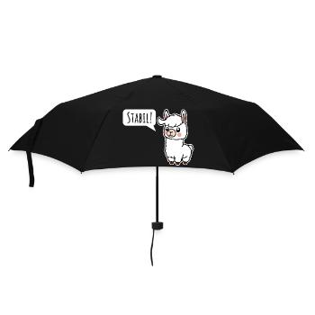Bleibt Stabil! So wie das kleine Lama - Regenschirm (klein) - Schwarz - Vorne