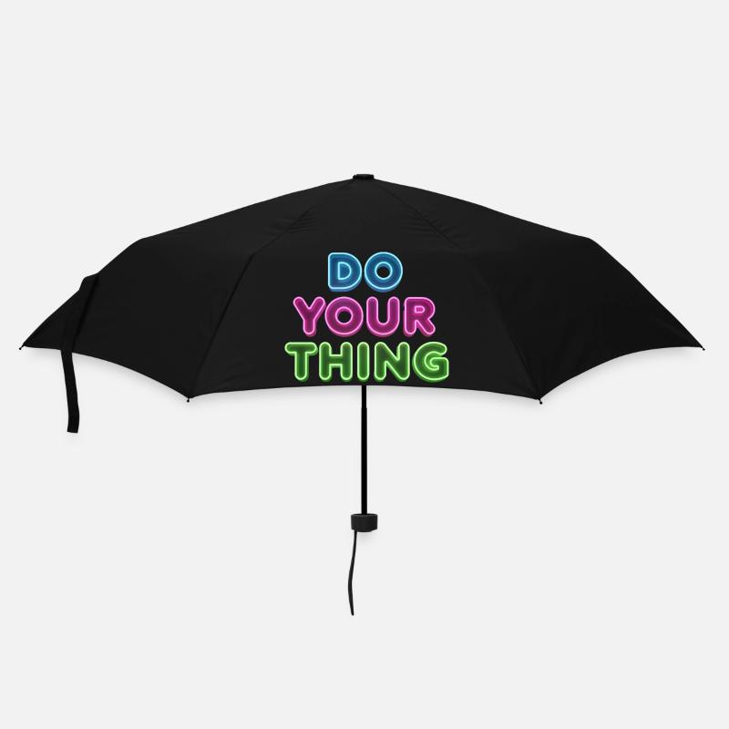 Do Your Thing Neon Schriftzug - Regenschirm (klein) - Schwarz