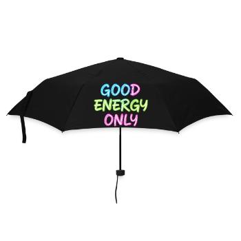 Lettres néon : bonne énergie uniquement - Parapluie standard - noir - Devant