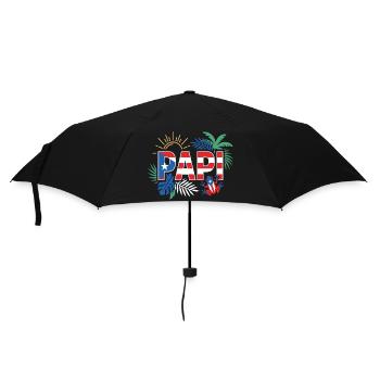 Papi Puerto Rico Flagge Urlaub Sommer - Regenschirm (klein) - Schwarz - Vorne