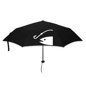 Angeln - Regenschirm (klein) - Schwarz - Vorne
