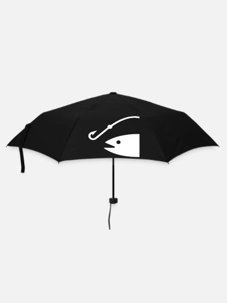 Angeln - Regenschirm (klein) - Schwarz