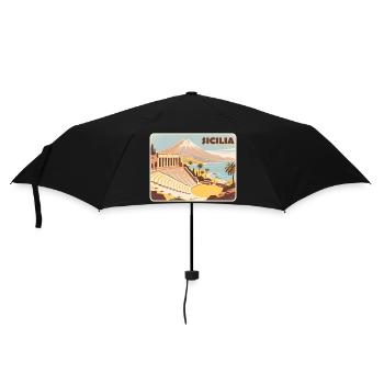 Sizilien - Regenschirm (klein) - Schwarz - Vorne