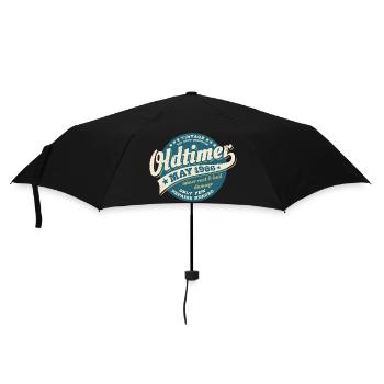 Oldtimer Mai 1966 - Geburtstag - Geschenk - Regenschirm (klein) - Schwarz - Vorne