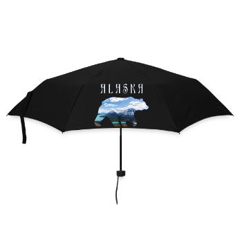 Alaskan Bear With Lake and Mountain Alaska - Umbrella (small) - black - Front