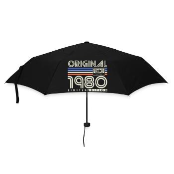 1980 Jahrgang Vintage Retro Geburtstag Geschenk - Regenschirm (klein) - Schwarz - Vorne