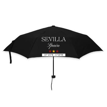 Sevilla Spanien Souvenir – Reise minimalistisch - Regenschirm (klein) - Schwarz - Vorne