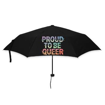 Proud To Be Queer LGBTQ Stolz Und Pride - Regenschirm (klein) - Schwarz - Vorne