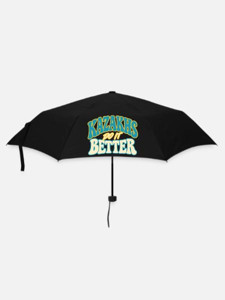 Kasachen Stolz mit Kulturmotiv - Regenschirm (klein) - Schwarz