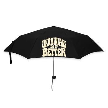 Ukraine Spruch im Vintage Stil - Regenschirm (klein) - Schwarz - Vorne
