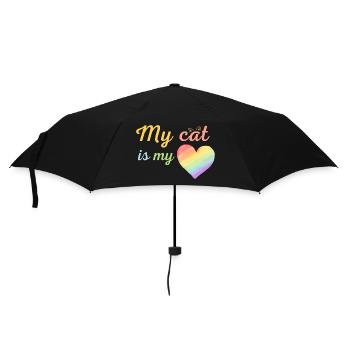 Meine Katze ist meine liebe Regenbogenfarben - Regenschirm (klein) - Schwarz - Vorne