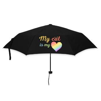 Meine Katze ist meine liebe Regenbogenfarben - Regenschirm (klein) - Schwarz - Vorne