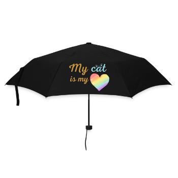 Meine Katze ist mein liebevolles Regenbogenblau - Regenschirm (klein) - Schwarz - Vorne