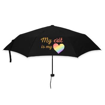 Meine Katze ist meine liebevolle Regenbogenorange - Regenschirm (klein) - Schwarz - Vorne