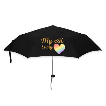 Meine Katze ist mein liebevoller Regenbogen - Regenschirm (klein) - Schwarz - Vorne