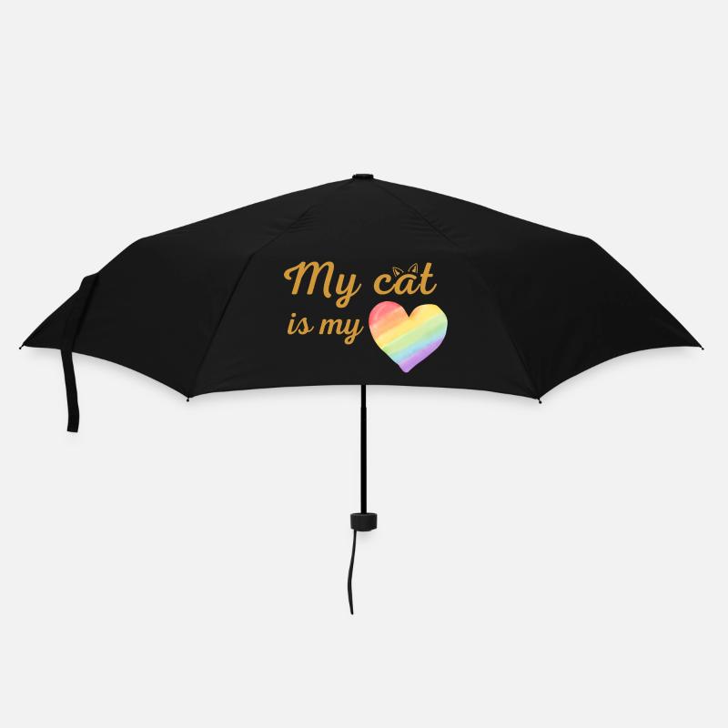 Meine Katze ist mein liebevoller Regenbogen - Regenschirm (klein) - Schwarz