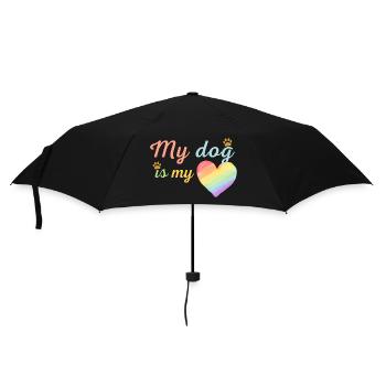 Mein Hund ist mein liebevolles Regenbogenblau - Regenschirm (klein) - Schwarz - Vorne