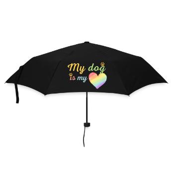 Mein Hund ist mein liebevolles Regenbogengrün - Regenschirm (klein) - Schwarz - Vorne