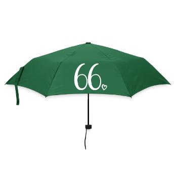 Süße Nummer 66, 66 Jahre alt, 66. Geburtstag Geschenk - Regenschirm (klein) - Flaschengrün - Vorne