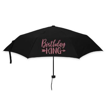 Birthday King - Cooles Geburtstagsparty-Geschenk für Männer - Regenschirm (klein) - Schwarz - Vorne