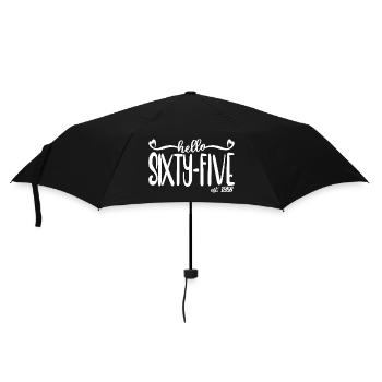 65th Birthday Women Hello Sixty-Five Est. 1958 - Umbrella (small) - black - Front
