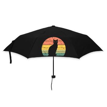 Cute Cat Retro Silhouette Cat Lover & Owner Gift - Umbrella (small) - black - Front