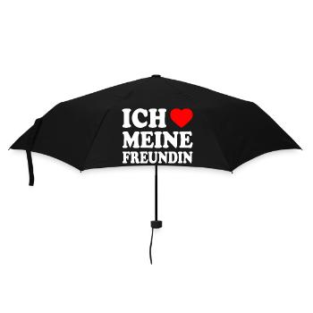 Ich liebe meine freundin - Regenschirm (klein) - Schwarz - Vorne