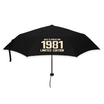 1981 Edition limitée 1981 Anniversaire 1981 Rétro - Parapluie standard - noir - Devant