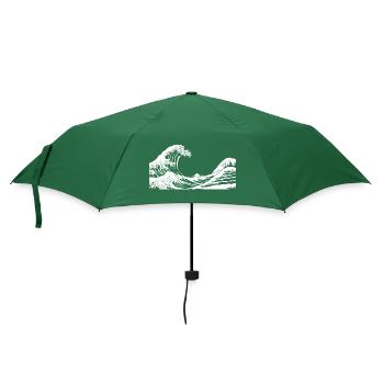 Kanagawa Waves Aesthetic Japanese Art Great Wave - Umbrella (small) - bottlegreen - Front