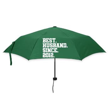 Bester Ehemann seit 2012, Geschenk zum 11-jährigen Jubiläum - Regenschirm (klein) - Flaschengrün - Vorne