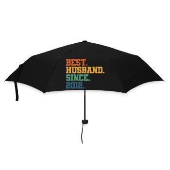 Bester Ehemann seit 2012, Geschenk zum 11-jährigen Jubiläum - Regenschirm (klein) - Schwarz - Vorne