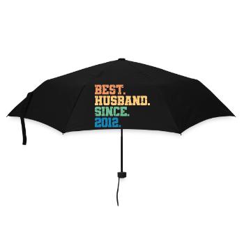 Bester Ehemann seit 2012, Geschenk zum 11-jährigen Jubiläum - Regenschirm (klein) - Schwarz - Vorne